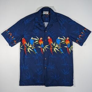 Pacific Legend Apparel Hawaiian Parrot Macaw Birds Shirt Size Large Vintage